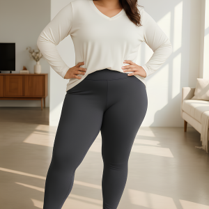 Kadın Büyük Beden Çelik İnterlok Kumaş Toparlayıcı Tayt