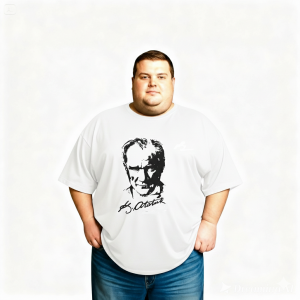 Erkek Büyük Beden Kısa Kollu ATATÜRK Baskılı Tişört 3XL 4XL 5XL 6XL 7XL 8XL 9XL