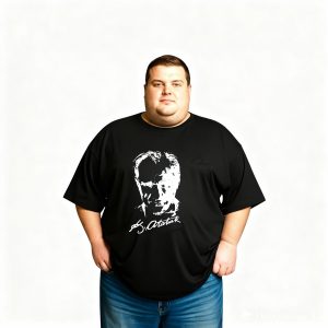 Erkek Büyük Beden Kısa Kollu ATATÜRK Baskılı Tişört 3XL 4XL 5XL 6XL 7XL 8XL 9XL